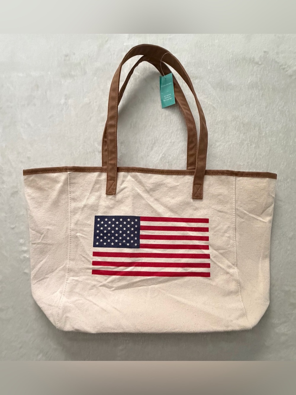 Maurices American Flag Cotton Canvas Tote Bag